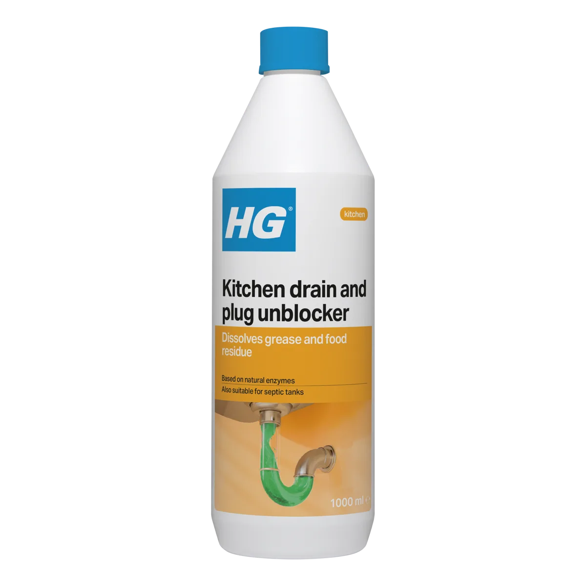 HG средство для прочистки кухонных сливов, 1 л
